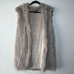 Angie Shag Faux Fur Vest Fluffy Sz